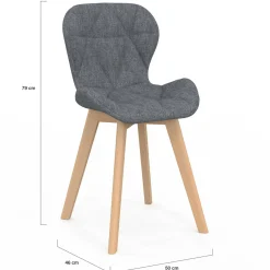 Lot de 4 chaises matelassées gris, terracotta et beige x2*IDMarket Hot