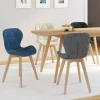 Lot de 4 chaises matelassées en tissus mix color bleu, gris, beige et noir*IDMarket Hot