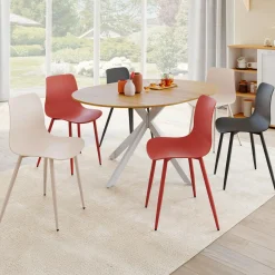 Lot de 6 chaises mix color gris foncé x2, terracotta x2, beige x2 pieds en métal*IDMarket Outlet