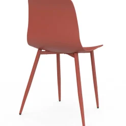 Lot de 6 chaises mix color gris foncé x2, terracotta x2, beige x2 pieds en métal*IDMarket Outlet