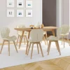 Lot de 6 chaises modernes en tissu beige pour salle à manger assises matelassées*IDMarket Best
