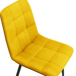 Lot de 8 chaises modernes en velours mix color bleu x2, gris foncé x2, gris clair x2, jaune x2 pieds métal noir*IDMarket Clearance