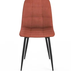 Lot de 8 chaises modernes en velours mix color terracotta x3, gris foncé x2, et beige x3 pieds métal noir*IDMarket Sale