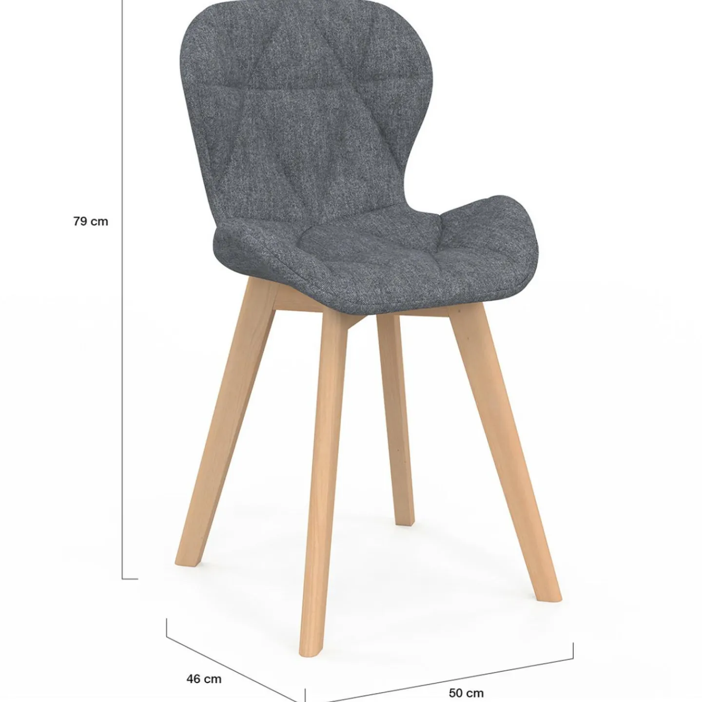 Lot de 6 chaises modernes avec assises matelassées en gris, terracotta et beige*IDMarket Clearance