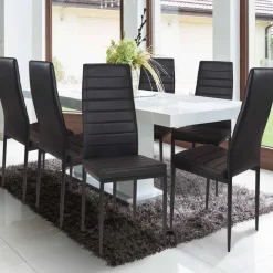 Lot de 6 chaises noires*IDMarket Outlet