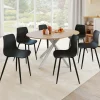 Lot de 6 chaises noires avec pieds en métal*IDMarket