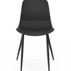 Lot de 6 chaises noires avec pieds en métal*IDMarket