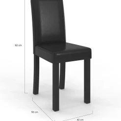 Lot de 6 chaises noires design*IDMarket Best