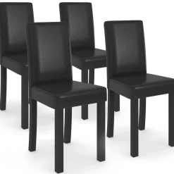 Lot de 4 chaises noires design*IDMarket Hot