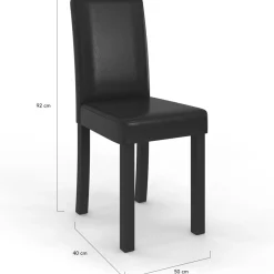 Lot de 4 chaises noires design*IDMarket Hot