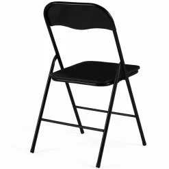 Lot de 4 chaises noires pliantes d’intérieur*IDMarket Best