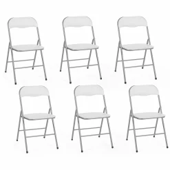 Lot de 6 chaises pliantes blanches d’intérieur*IDMarket Sale