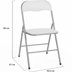 Lot de 6 chaises pliantes blanches d’intérieur*IDMarket Sale