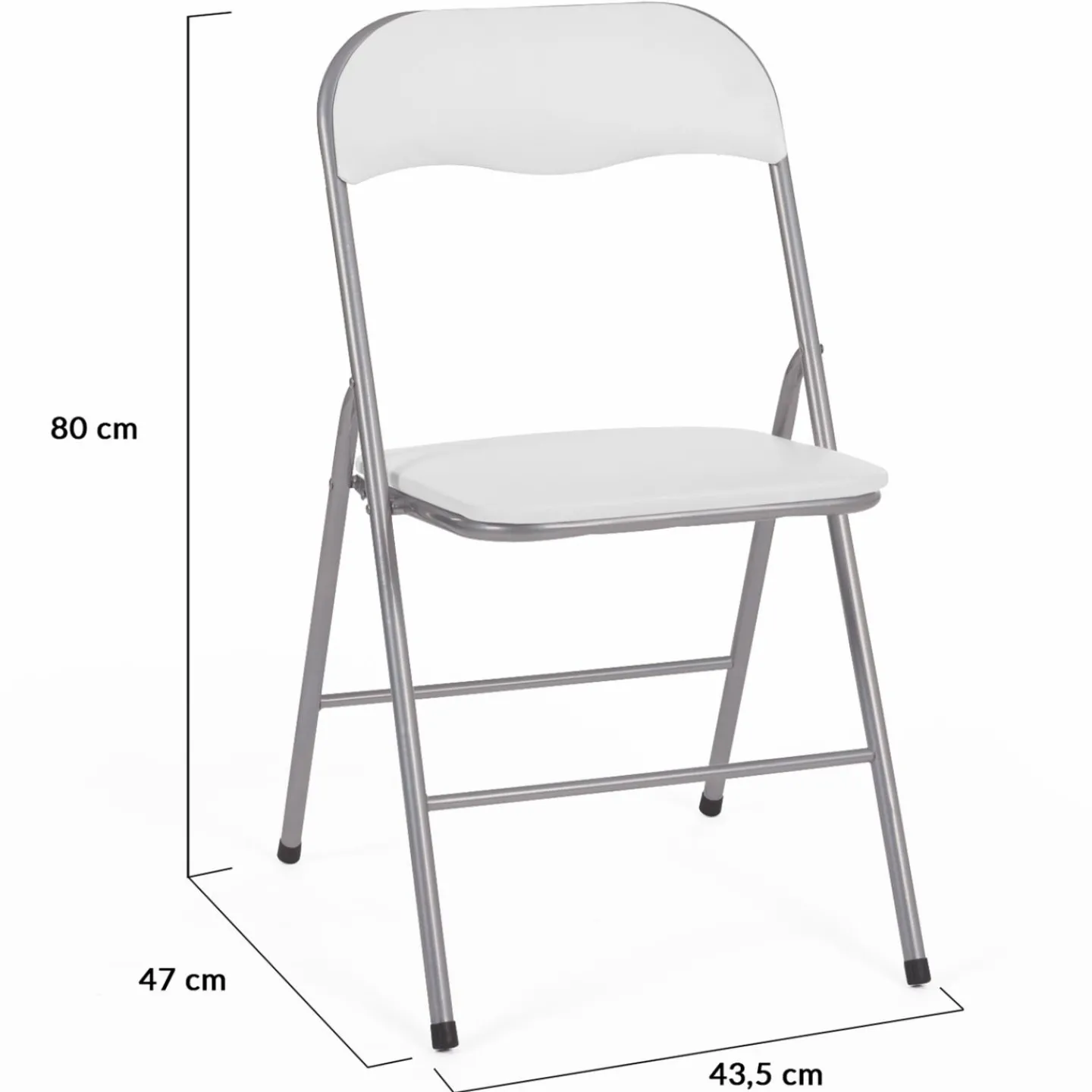 Lot de 6 chaises pliantes blanches d’intérieur*IDMarket Sale