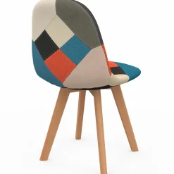 Lot de 2 chaises scandinaves patchworks multicolores*IDMarket Discount