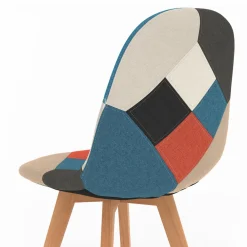 Lot de 2 chaises scandinaves patchworks multicolores*IDMarket Discount