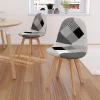 Lot de 2 chaises scandinaves patchworks noirs gris blancs*IDMarket New