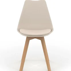 Lot de 4 chaises scandinaves beige pour salle à manger*IDMarket Best