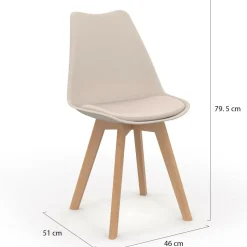 Lot de 4 chaises scandinaves beige pour salle à manger*IDMarket Best