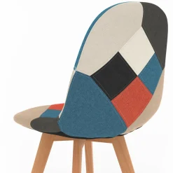 Lot de 4 chaises scandinaves patchwork multicolore*IDMarket Hot