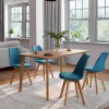 Lot de 4 chaises scandinaves bleu canard*IDMarket New