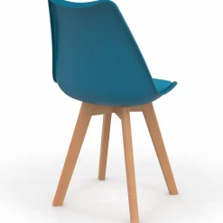 Lot de 4 chaises scandinaves bleu canard*IDMarket New