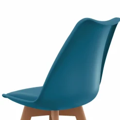 Lot de 4 chaises scandinaves bleu canard*IDMarket New