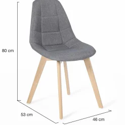 Lot de 6 chaises scandinaves en tissu mix color beige, gris clair, bleu canard et gris foncé*IDMarket Discount