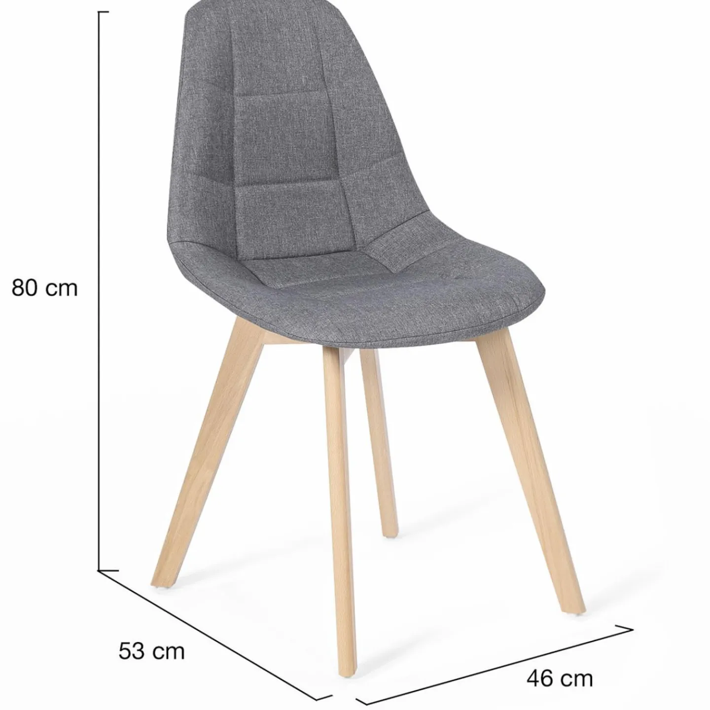 Lot de 6 chaises scandinaves en tissu mix color beige, gris clair, bleu canard et gris foncé*IDMarket Discount