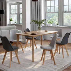 lot de 6 chaises scandinaves gris foncé et gris clair mix color*IDMarket Outlet