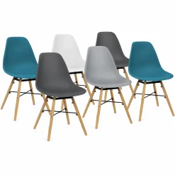 Lot de 6 chaises style scandinave 4 couleurs*IDMarket Hot