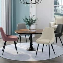 Lot de 4 chaises THALYA en velours mix color crème, gris clair, gris foncé, rose avec accoudoirs*IDMarket Hot