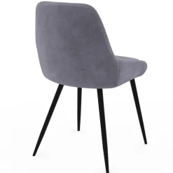 Lot de 4 chaises THALYA en velours mix color crème, gris clair, gris foncé, rose avec accoudoirs*IDMarket Hot