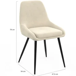 Lot de 4 chaises THALYA en velours mix color crème, gris clair, gris foncé, rose avec accoudoirs*IDMarket Hot