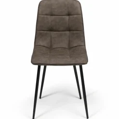 Lot de 6 chaises vintage en PU marron*IDMarket Discount