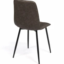 Lot de 6 chaises vintage en PU marron*IDMarket Discount