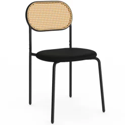 Lot de 4 chaises vintage en métal avec dossier cannage arrondi*IDMarket Best