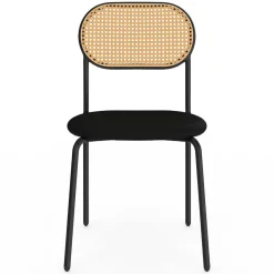 Lot de 4 chaises vintage en métal avec dossier cannage arrondi*IDMarket Best