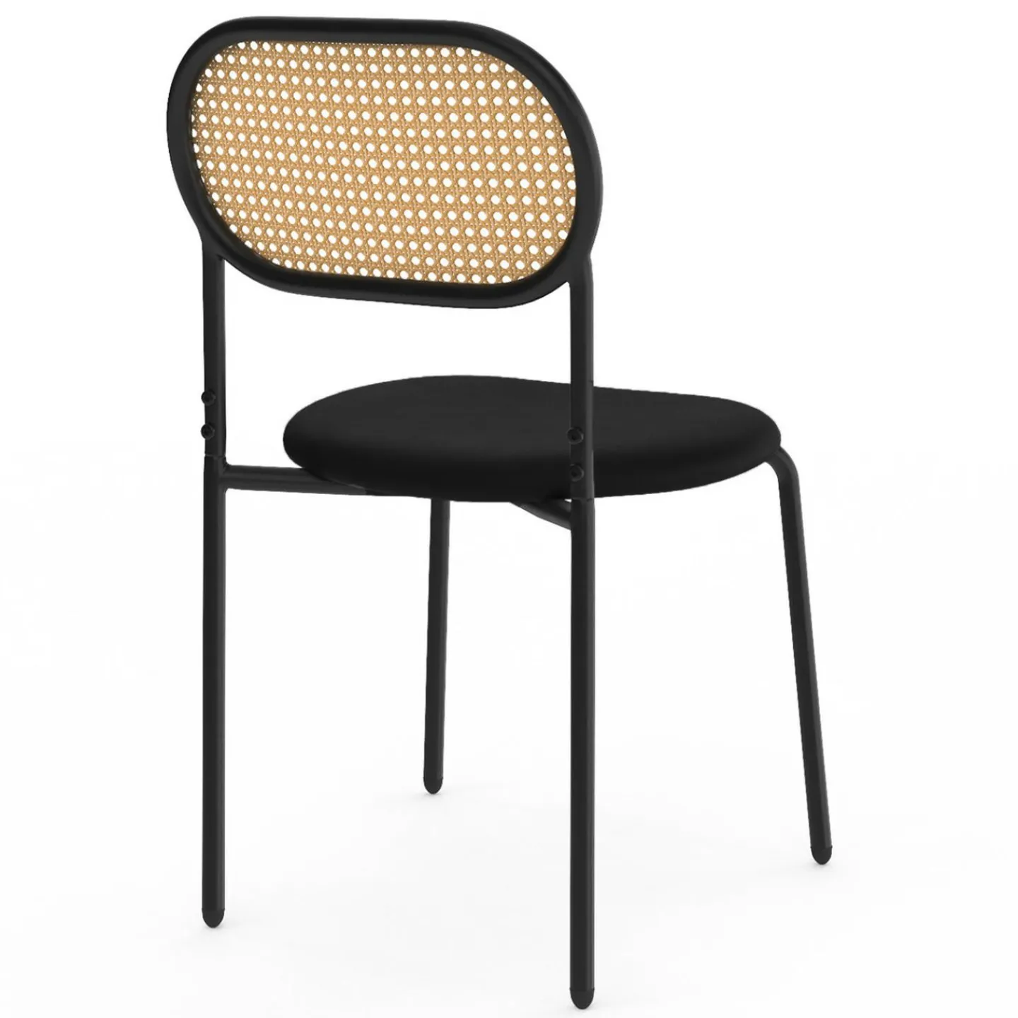 Lot de 4 chaises vintage en métal avec dossier cannage arrondi*IDMarket Best