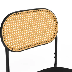 Lot de 4 chaises vintage en métal avec dossier cannage arrondi*IDMarket Best