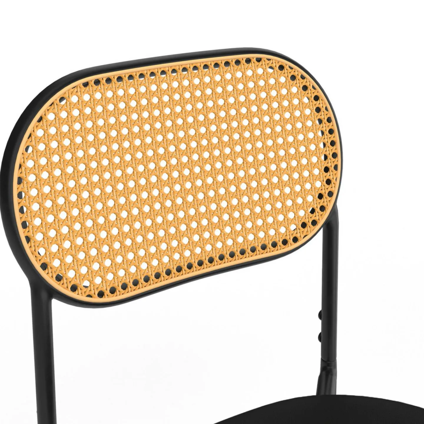 Lot de 4 chaises vintage en métal avec dossier cannage arrondi*IDMarket Best