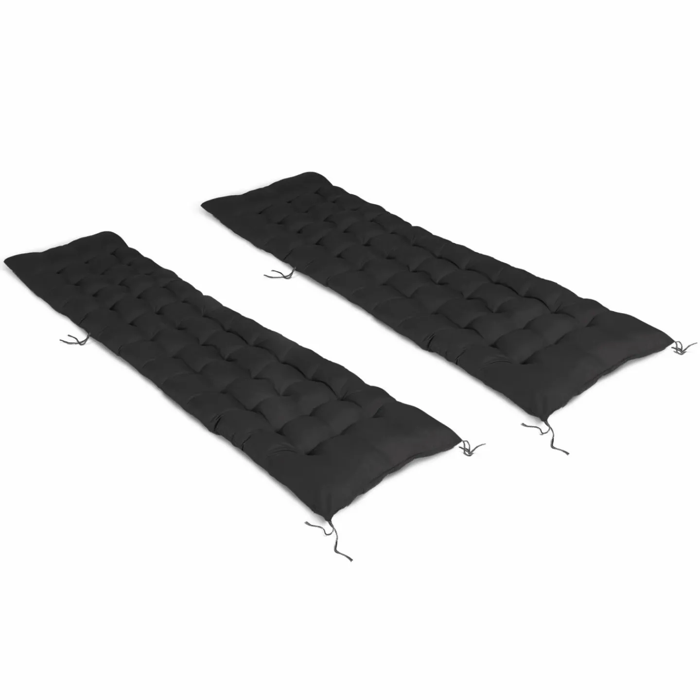 Lot de 2 coussins de transat noirs universels 180 cm*IDMarket