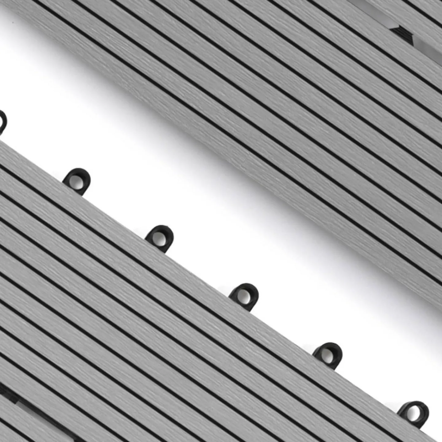 Lot de 5 dalles extérieures rectangulaires de 60 x 30 cm clipsables en composite gris*IDMarket New