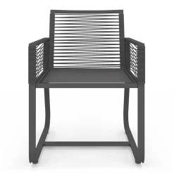 Lot de 2 fauteuils de jardin métal et cordage gris*IDMarket Hot