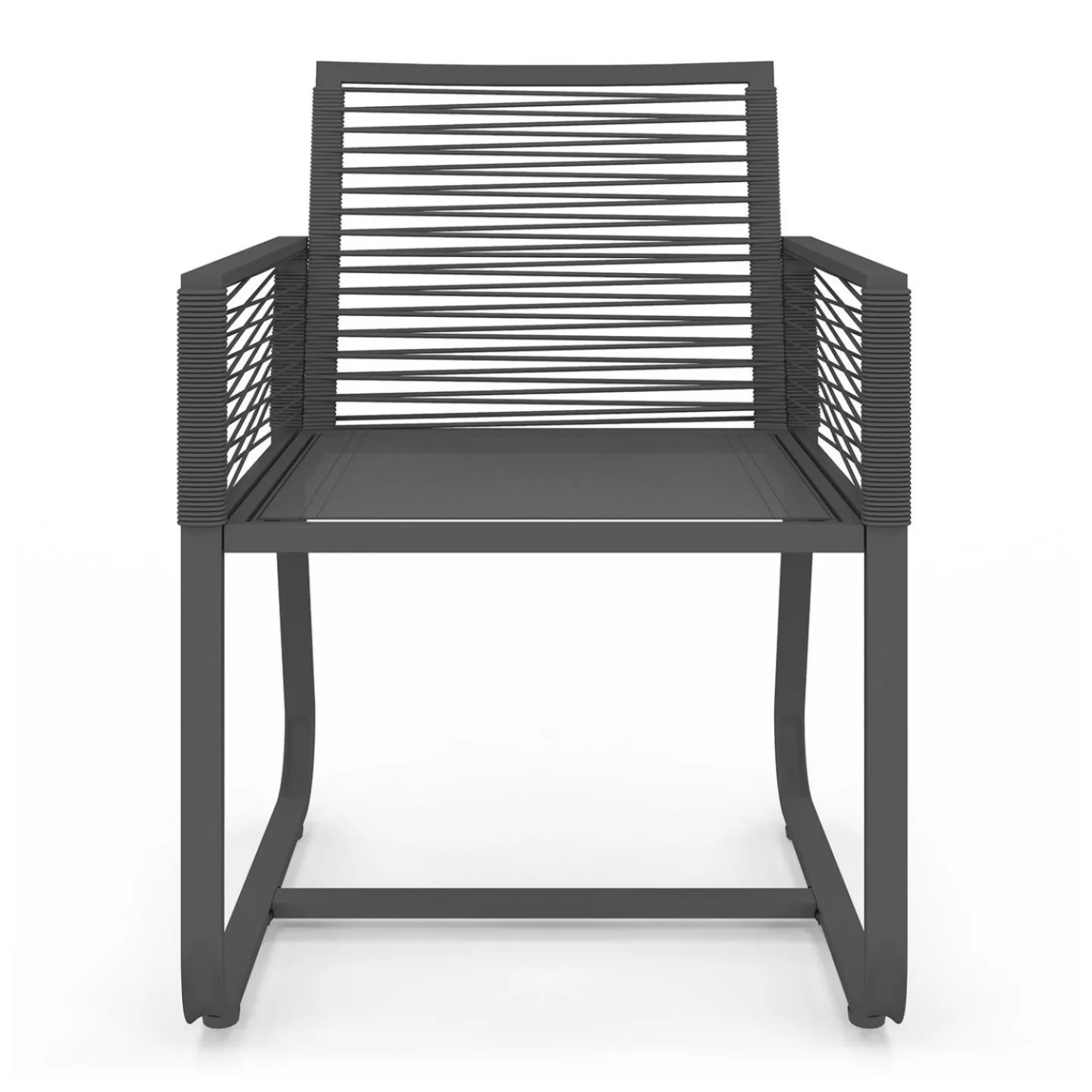 Lot de 2 fauteuils de jardin métal et cordage gris*IDMarket Hot