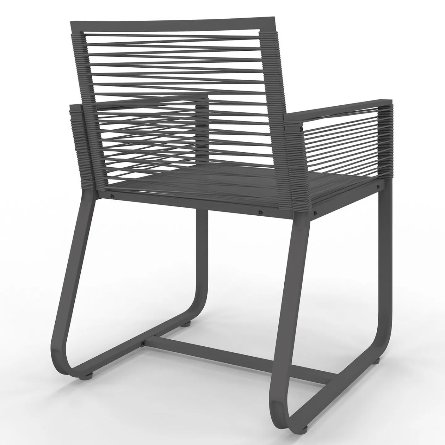 Lot de 2 fauteuils de jardin métal et cordage gris*IDMarket Hot