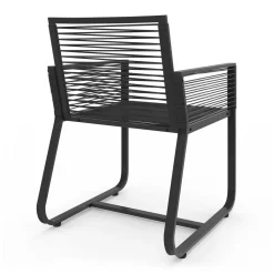 Lot de 2 fauteuils de jardin métal et cordage noir*IDMarket Hot