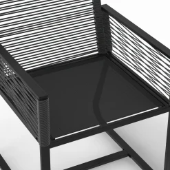 Lot de 2 fauteuils de jardin métal et cordage noir*IDMarket Hot