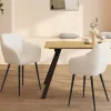 Lot de 2 fauteuils de table blancs en tissu bouclette*IDMarket Clearance