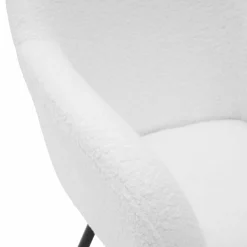 Lot de 2 fauteuils de table blancs en tissu bouclette*IDMarket Clearance